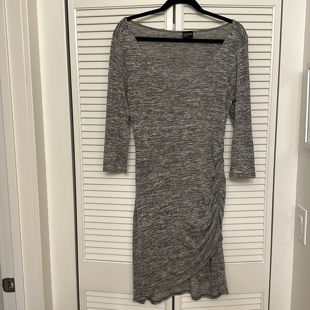 Stretchy faux wrap dress